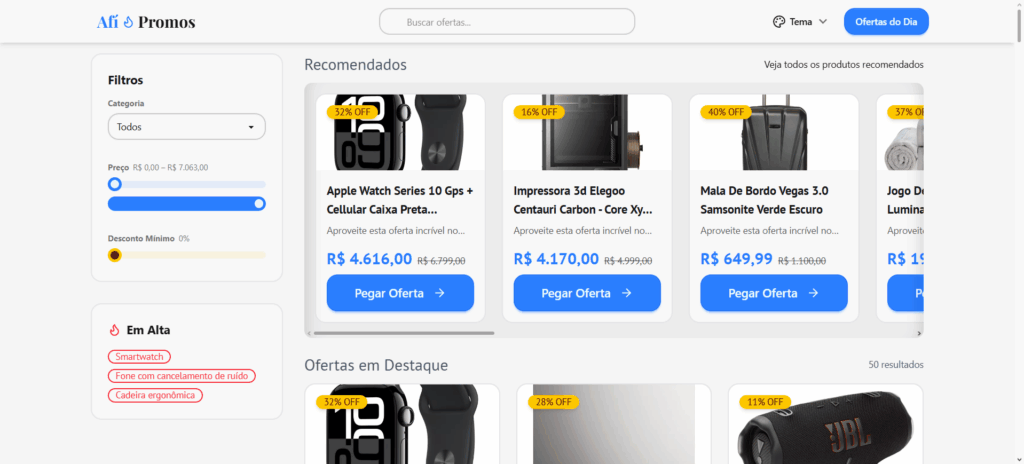 Página web responsiva de projeto comercial